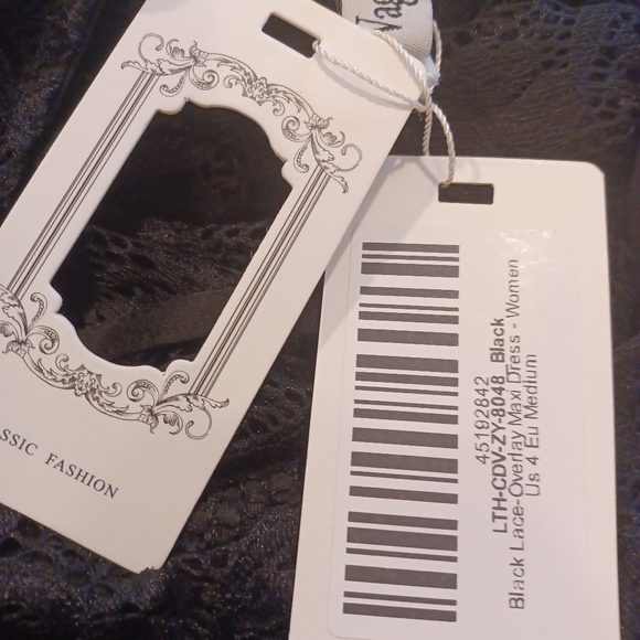 Coeur Vague Brand Woman's Black Lace Overlay Maxi Dress - Picture 4 of 9